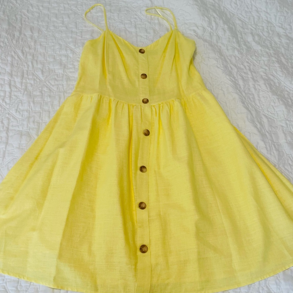 Linen Yellow Copper Dress